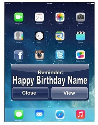 Ipad With Reminder Personalised Edible Icing Cake Topper 18 X 24 CM - 331722127861