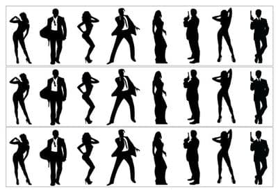 James Bond 007 Silhouette Edible Icing Ribbon Precut