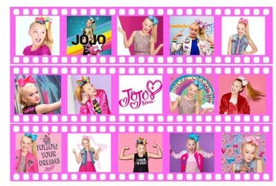 JoJo Siwa Inspired Film Reel Edible Icing Ribbon Cake Decoration