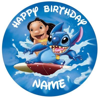 Lilo and Stitch - Pre Cut Personalised Icing Topper