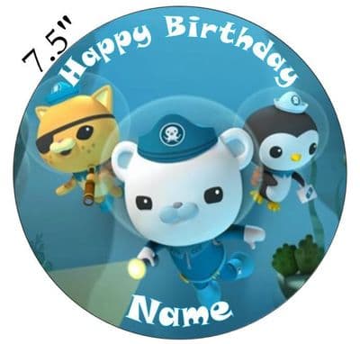 Octonauts Captain Barnacles And Crew Edible - Pre Cut Personalised Icing Topper OC2