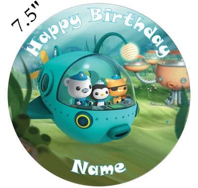 Octonauts Captain Barnacles And Crew Edible - Pre Cut Personalised Icing Topper OC1