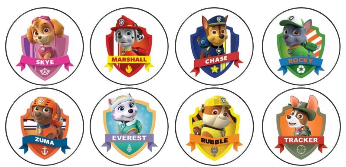 Paw Patrol Edible Wafer Cup Cake Toppers Standing or Disc PW1 paw-patrol-edible-wafer-cup-cake-toppers-standing-or-disc-pw1