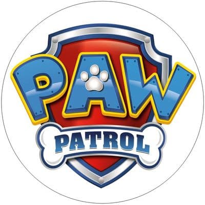 Paw Patrol Shield Large - Blue / Purple Pink -  Decor Edible Icing