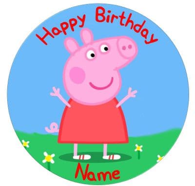 Peppa Pig  - Pre Cut Personalised Icing Topper