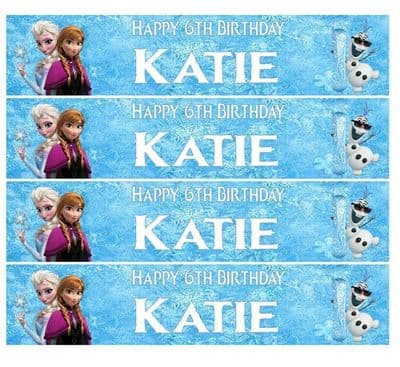 Personalised Disney Frozen Icing Ribbon Cake Decoration Decor Plus 4 Strips
