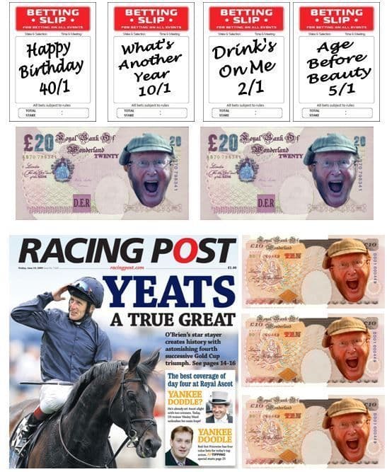 Personalised Horse Racing Theme Racing Edible Icing Cake Decoration