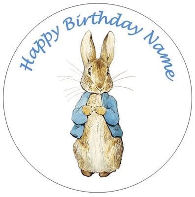Peter Rabbit (Beatrix Potter) - 3 Sizes - Pre Cut Personalised Icing Topper