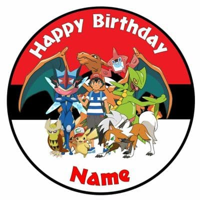 Pokemon Party Personalised Edible Cake Topper - 4 Designs