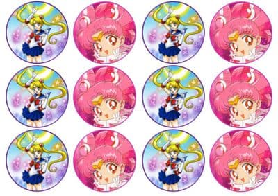 Sailor Moon Edible Cup Cake Toppers (24)