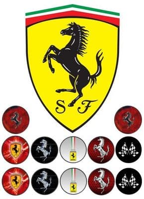 Supercar Ferrari Logo Edible Icing Topper