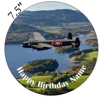 The Avro Lancaster Bomber Over Keswick (UK) Edible - Pre Cut Personalised Icing Topper