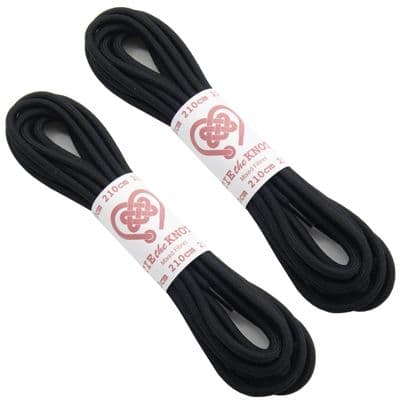 Shoe Boot Laces 2 Pairs Black Round 10 + Eyelet Boots  210cm Boot Laces