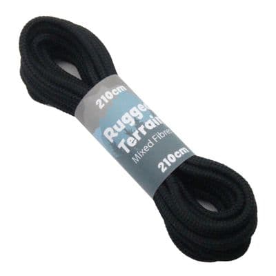 Shoe Boot Laces Black Round For 10+ Eyelets 210cm Long Boot Laces