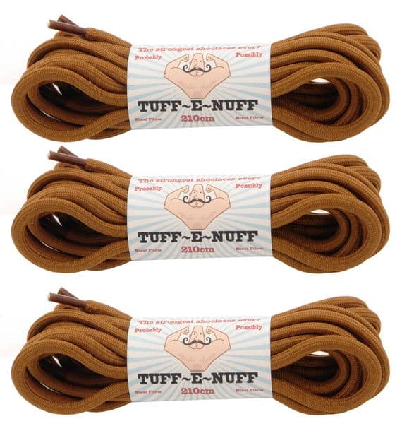 Shoe Boot Laces Brown Round 10 Plus Eyelets  3 pairs 210cm