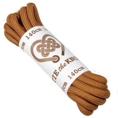 Shoe Boot Laces Brown Round Pair For 6 - 10 Eyelets 140cm Long