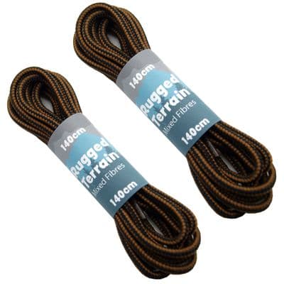 Shoe Boot Laces Brown Striped 2 Pairs for 6 - 10 Eyelet Boots  For Doc Martens, CAT Timberland 140cm