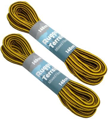 Shoe Boot Laces Gold Brown 2 Pairs For Doc Martens or Work Boots 6 - 10 Eyelets