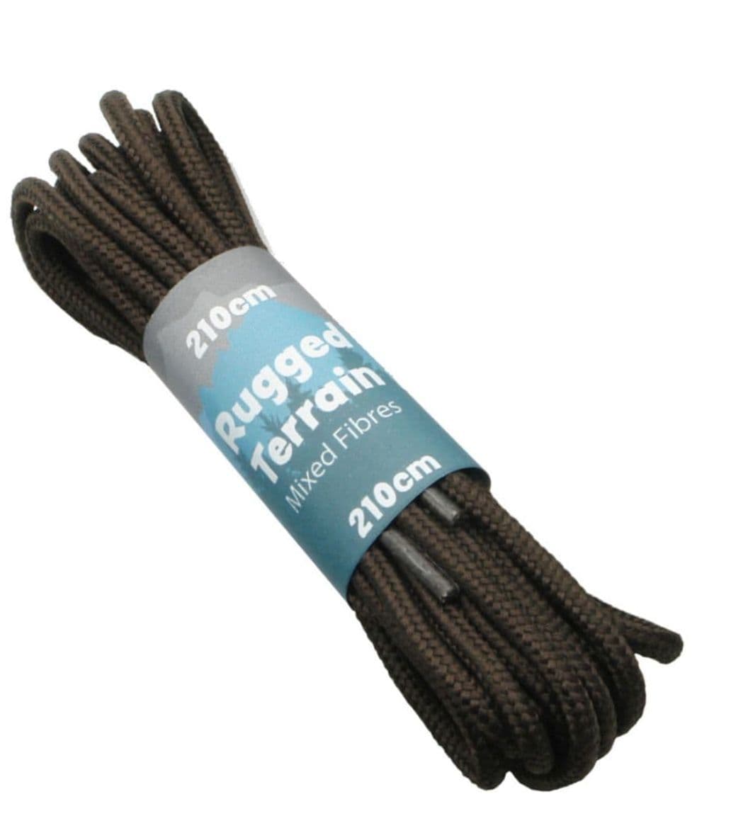 Shoe / Boot Laces Pair Dark Brown Round For 10 Eyelets 210cm Long Boot