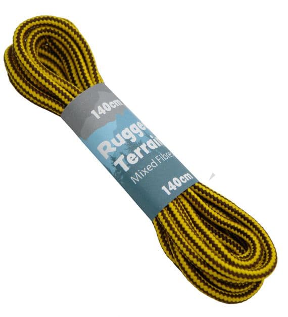 Shoe Boot Laces Pair Gold Brown  6 - 10 Eyelets 140cm