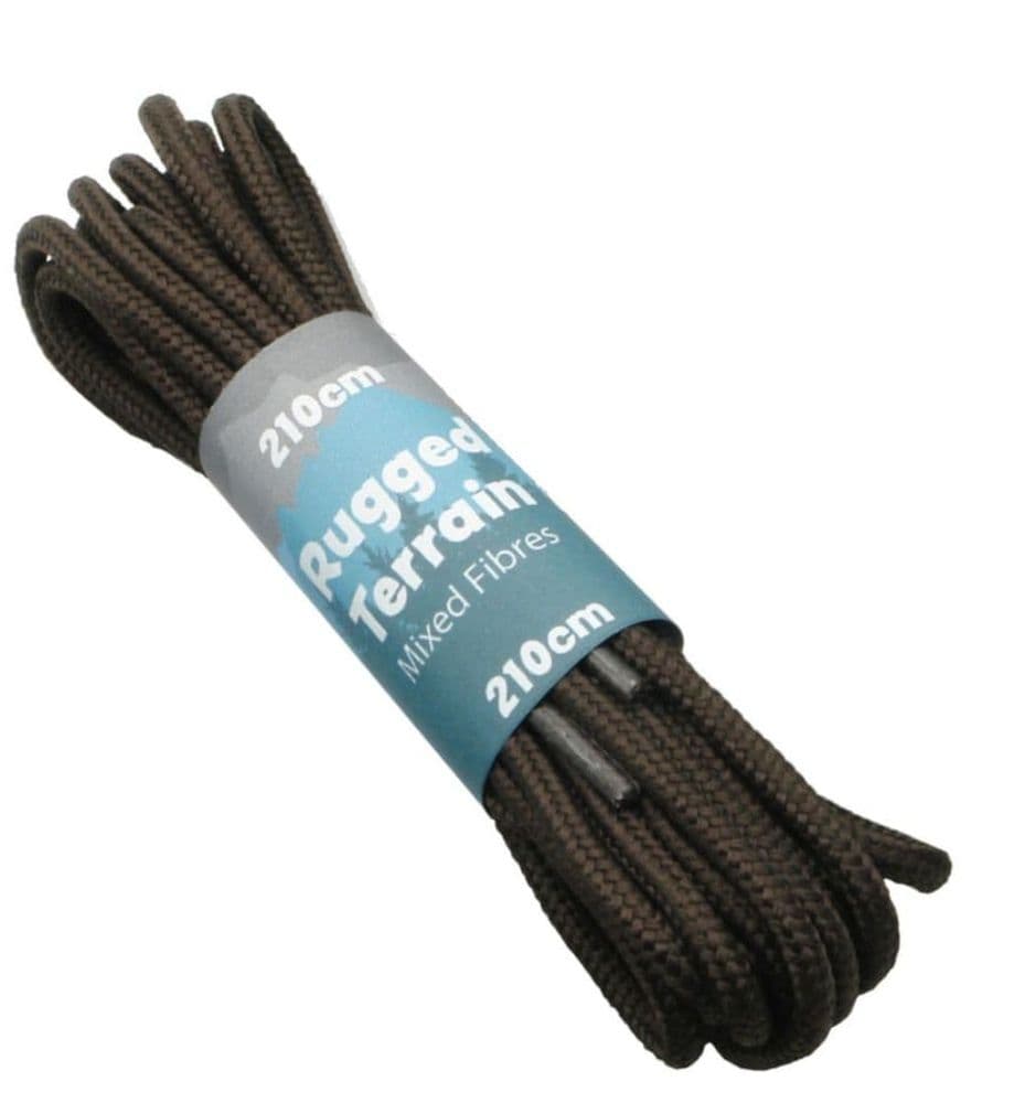 Shoe / Boot Laces Pair Round Brown 10 Eyelets 210cm