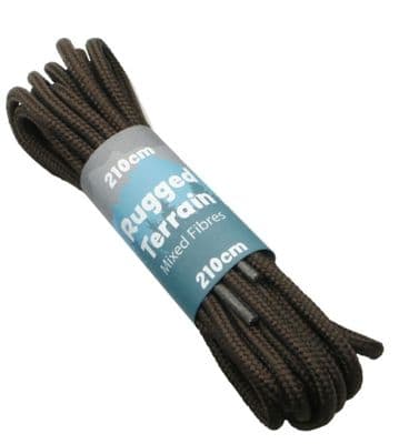 Shoe / Boot Laces Pair Round Brown 10+ Eyelets 210cm