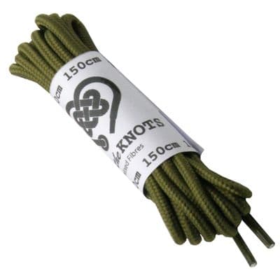 Shoe / Boot Laces Round Army Green Pair for 6 - 12 Eyelets 150cm Long