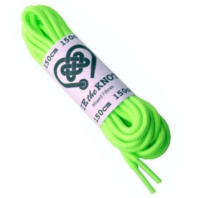 Shoe / Boot Laces Round Fluorescent Green Pair for 6 - 12 Eyelets 150cm Long