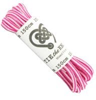 Shoe / Boot Laces Round For 6 - 10 Eyelets Pink and White or Blue and White