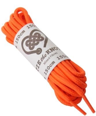 Shoe / Boot Laces Round Orange Pair for 6 - 12 Eyelets 150cm Long