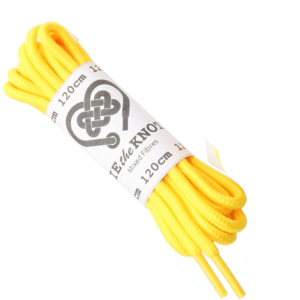 Shoe / Boot Laces Round Yellow Pair for 6 12 Eyelets 120cm Long