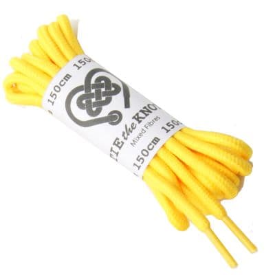 Shoe / Boot Laces Round Yellow Pair for 6 - 12 Eyelets 150cm Long