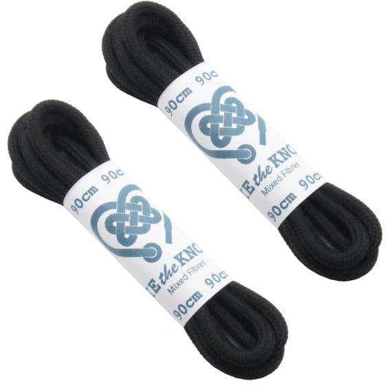 Shoe Laces 2 Pair Black Round 4 - 5 Eyelets 90cm