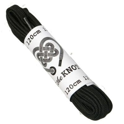 Shoe Laces Black Flat Pair 5  - 8 Eyelet Rows 120cm Long