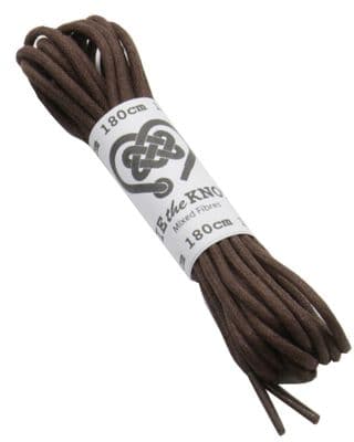 Shoe Laces Brown Round Pair For 10 Plus Eyelets 3mm Waxed Cotton 180cm