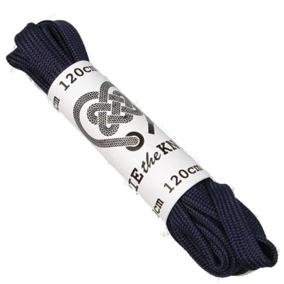 Shoe Laces Dark Blue Pair Flat 5 - 8  Eyelet Pairs 120cm Long