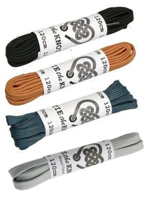Shoe Laces Flat 5 - 8 Eyelet Rows, Pair of Laces Various Colours Flat 120cm Long Trainer Laces