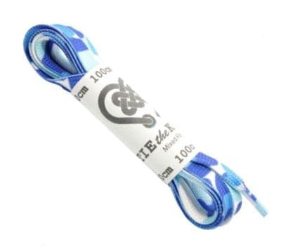Shoe Laces Flat Blue Pair For 4 - 8  Eyelets 
