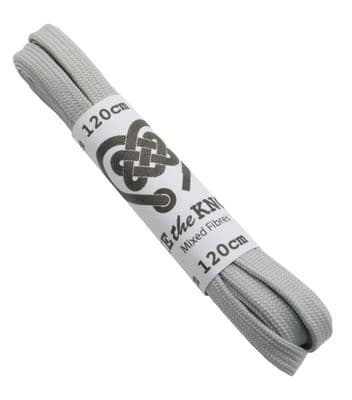 Shoe Laces Flat Grey Pair 5  - 8  Eyelet Rows 120cm Long
