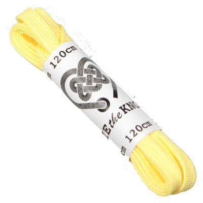 Shoe Laces Flat Yellow  Pair 5 - 8  Eyelet Rows, 120cm Long
