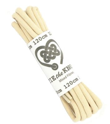 Shoe Laces For 5 - 8 Eyelet Pairs Cream Round 120cm Long