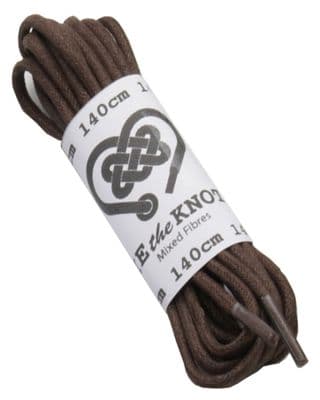 Shoe Laces Pair Brown Round 6 - 10 Eyelets 3mm Waxed Cotton 140cm