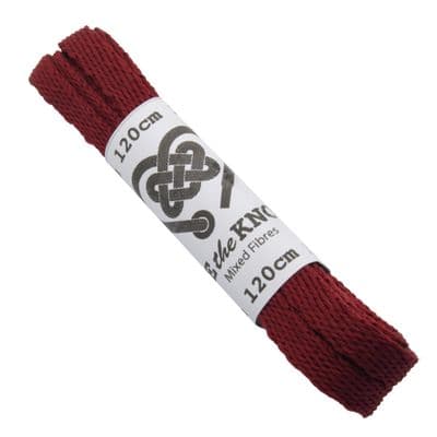Shoe Laces Pair Flat Burgundy For 5 - 8 Eyelet Rows 120cm