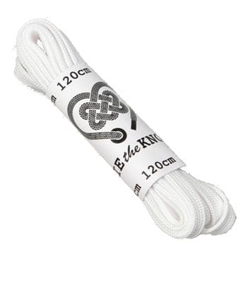 Shoe Laces Pair Flat White 5 - 8 Eyelets 120cm Long