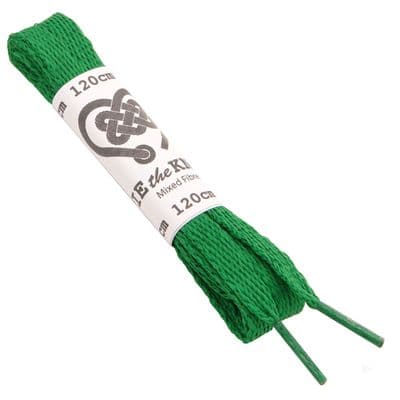 Shoe Laces Pair Grass Green Flat For 5 - 8 Eyelet 120cm Long