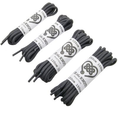 Shoe Laces Pair Grey Round Various Lengths 70cm to 150cm Shoe / Boot Laces