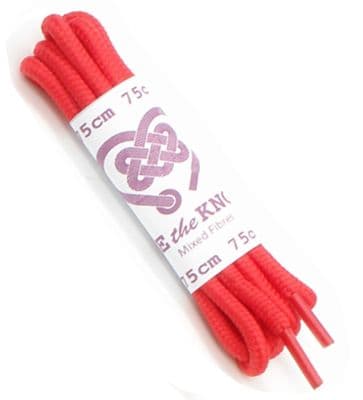 Shoe Laces Pair Light  Red Round 3 - 5 Eyelet Rows 75cm