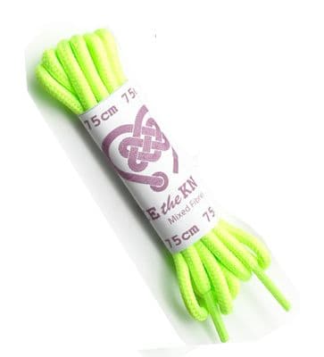 Shoe Laces Pair Neon Round 3 - 5 Eyelet Rows 75cm