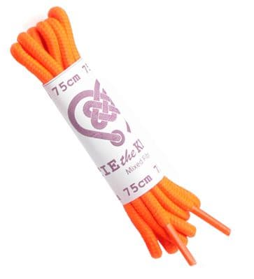 Shoe Laces Pair Orange Round 3 - 5 Eyelet Rows  75cm