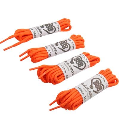 Shoe Laces Pair Orange Round Various Lengths 70cm to 150cm Shoe / Boot Laces